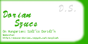 dorian szucs business card
